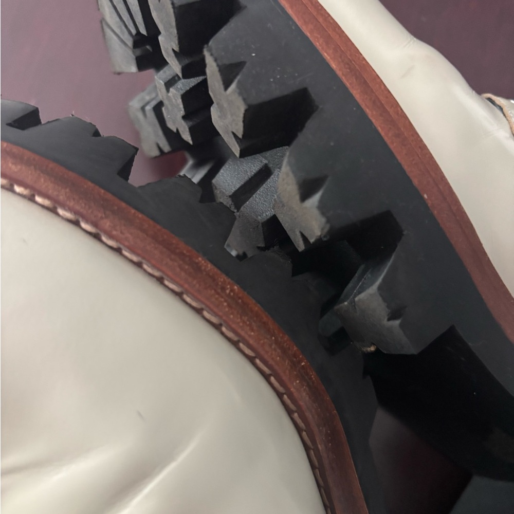 Cream and Black Lace Up JEFFREY CAMPBELL Loafers
